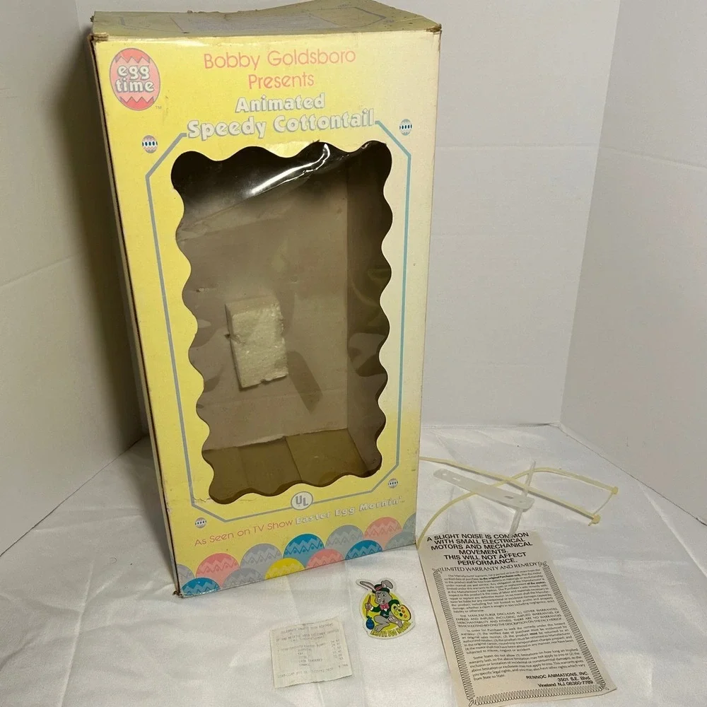 Vintage Goldsboro‎ Speedy Cottontail Animated Easter Bunny Rabbit Green Pink Hat
